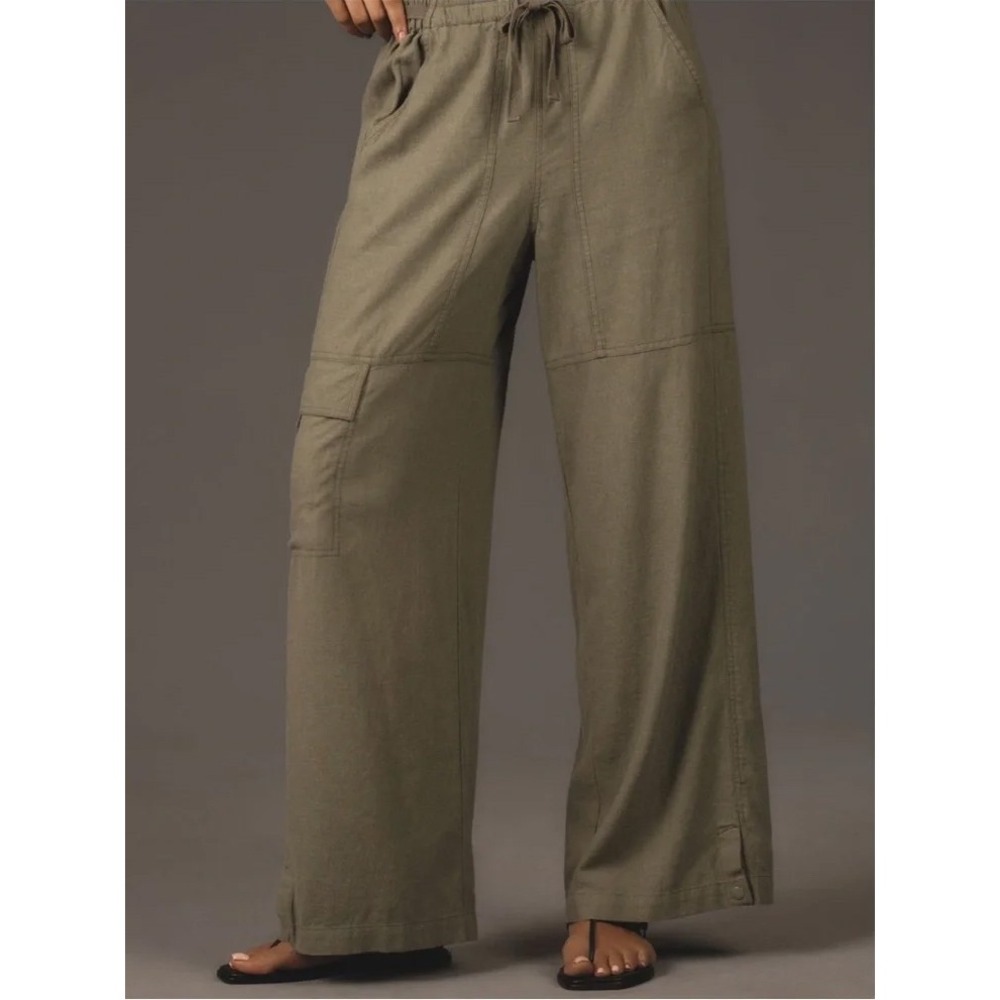Pilcro by Anthropologie Relaxed Linen Beach Cargo Pants - Picture 3 of 10